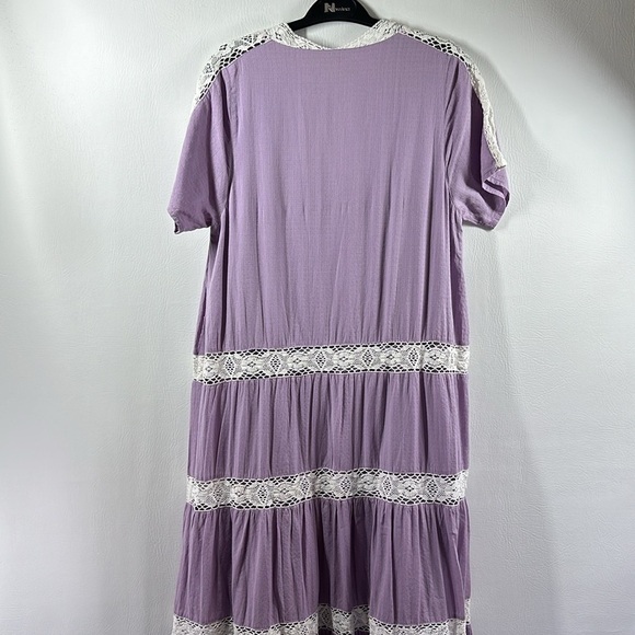 Pink Chicken New York Tiered Lace Trim Maxi Dress, S - Picture 7 of 11